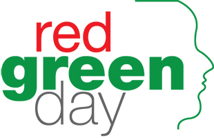 The words 'Red Green Day' with a silhouette of a person's head facing right